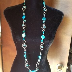 Silver & Turquoise Color Necklace